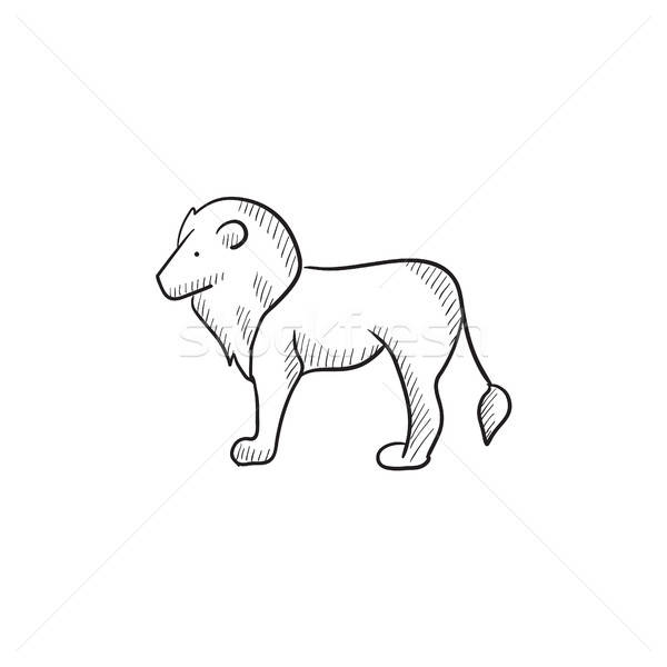600x600 Lion Sketch Icon. Vector Illustration Andrei Krauchuk (Rastudio - Lion Sketch