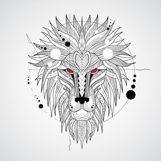 626x626 Lion Vectors, Photos And Psd Files Free Download - Lion Sketch Black And White