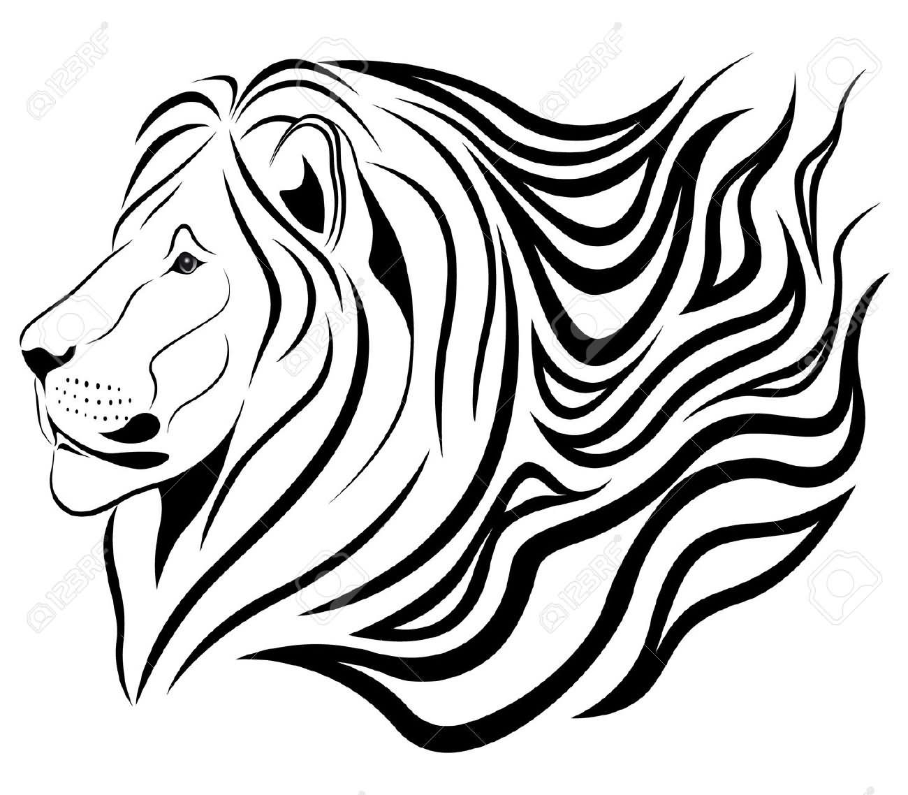 1300x1138 Angry Lion Face Sketch Lion Black And White Drawing At Getdrawings - Lion Sketch Black And White
