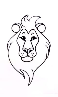 236x396 Drawn Cartoon Lion - Lion Sketch Easy