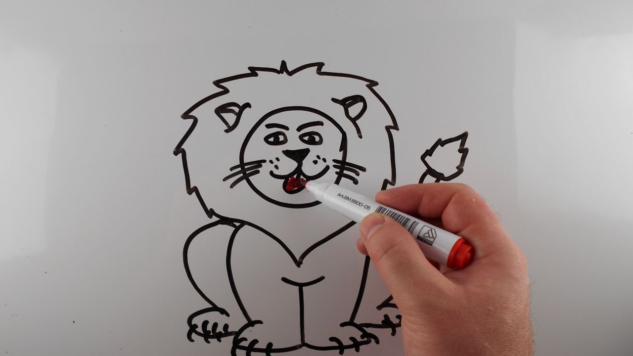 1280x720 How To Draw A Lion - Lion Sketch For Kids