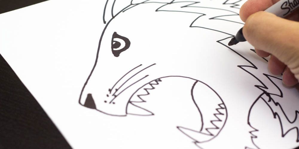 1000x499 Art For Kids How To Draw A Lion Feature Drawings - Lion Sketch For Kids