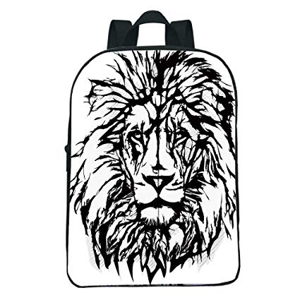 425x425 Print Mini Black Knapsack,lion,sketch Art African - Lion Sketch For Kids