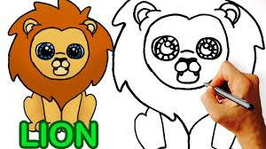 300x168 Cartoon Lion Drawings - Lion Sketch For Kids