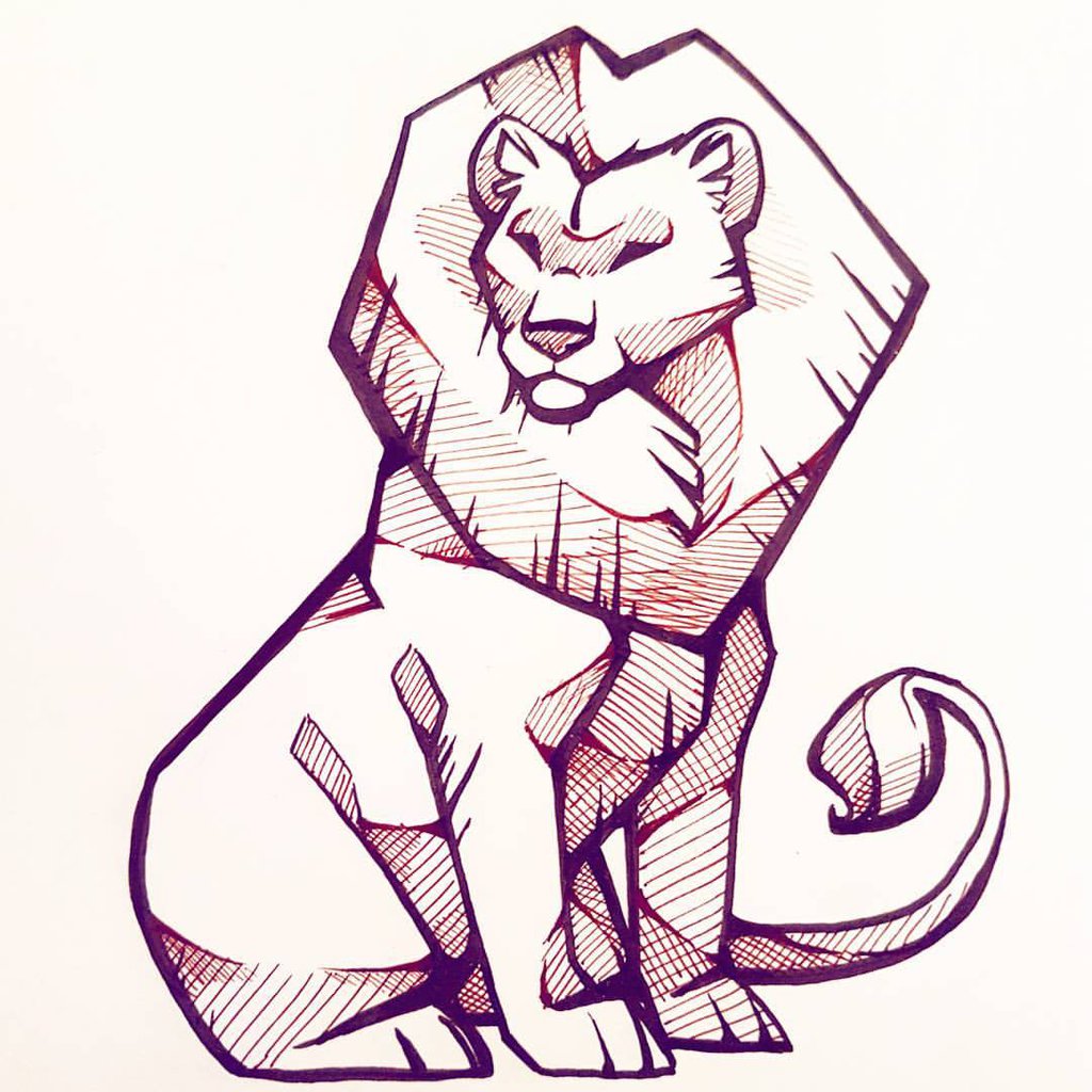 1024x1024 Lion Ink Sketch By Shinepawart - Lion Sketch Pictures