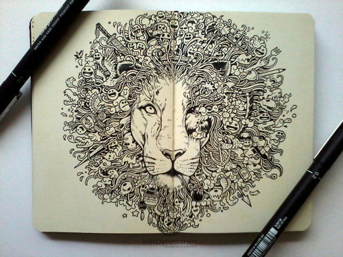 500x375 Lion Sketch Via Tumblr On We Heart It - Lion Sketch Pictures