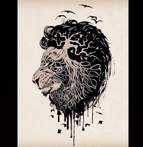 570x587 Lion Tattoo Sketch 82 Famous Lion Tattoo Design Amp Sketches - Lion Tattoo Sketch