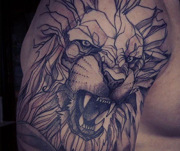 600x503 20 Awesome Lion Tattoo Designs For Men And Women Iwebstreet - Lion Tattoo Sketch