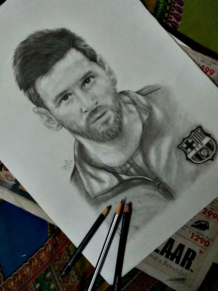 720x960 Lionel Messi Realistic Sketch By Marshmallowammy - Lionel Messi Sketch