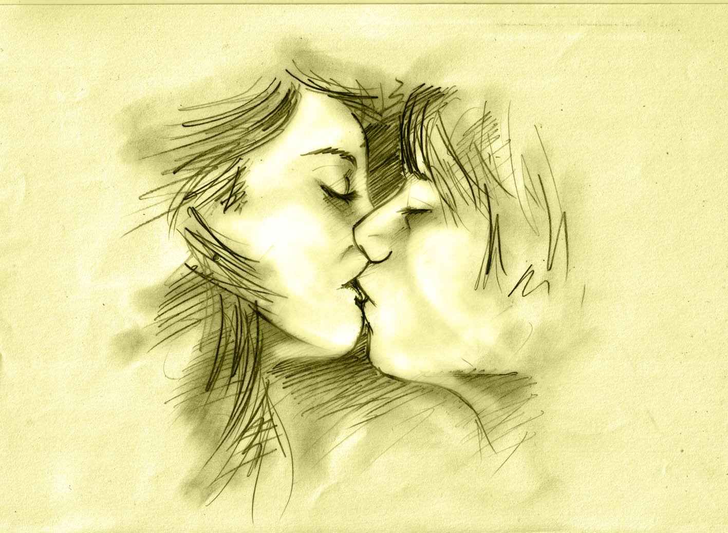 1417x1039 Kiss Kiss Charles Chanchori - Lip Kiss Sketch. 