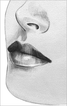 216x339 How To Draw Lips Expressively Or Poutingly - Lips Pencil Sketch