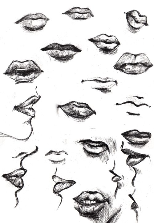 500x721 Drawn Sketch Mouth - Lips Sketch Tutorial