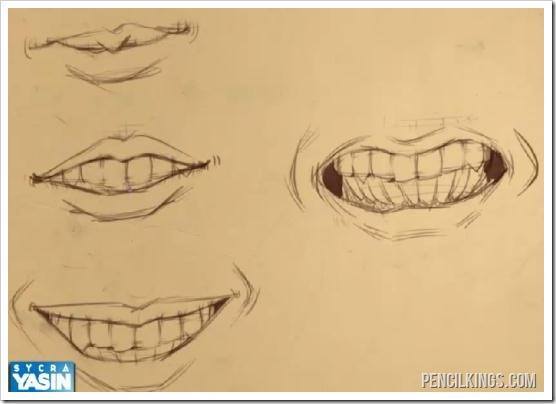 556x404 Drawn Smile Closed Mouth Smile - Lips Sketch Tutorial