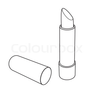 320x320 Illustration Of Lipstick Sketch, On White Background Stock - Lipstick Sketch