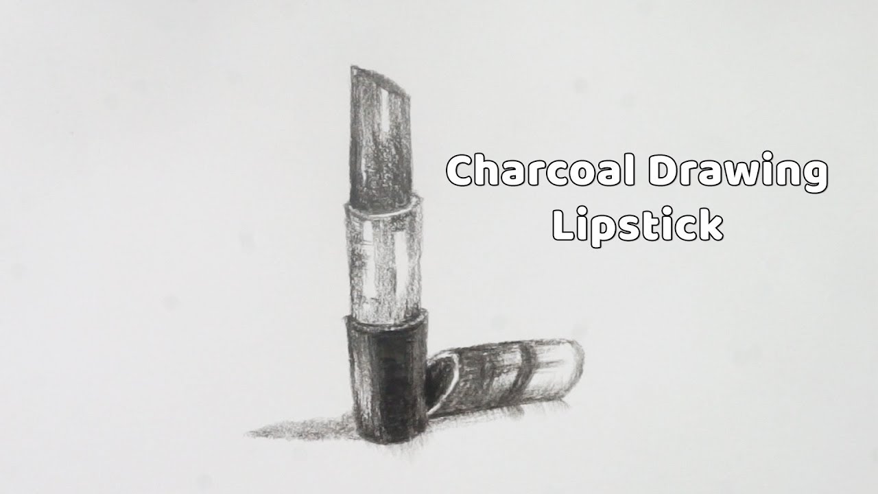 1280x720 Lipstick Sketching With Charcoal Pencil Charcoal Drawing - Lipstick Sketch