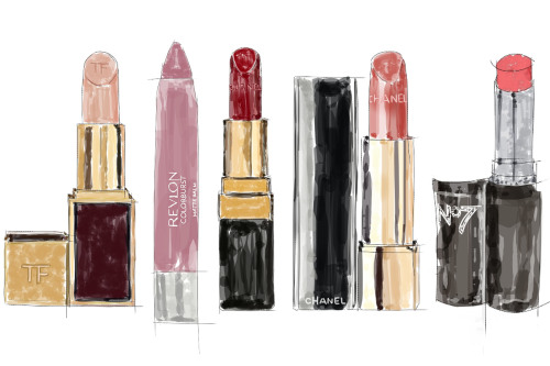 500x333 Beauty Drawing Illustration Painting Design Makeup Artist Artwork - Lipstick Sketch