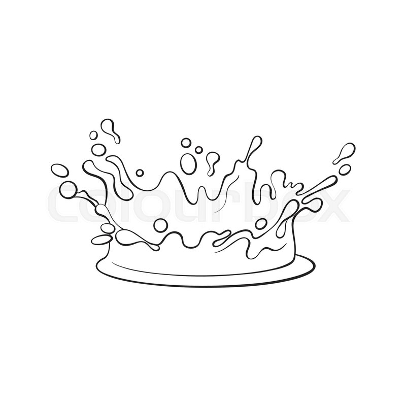 800x800 Side View Splash, Drop Of Liquid, Realistic Hand Drawn, Sketch - Liquid Sketch