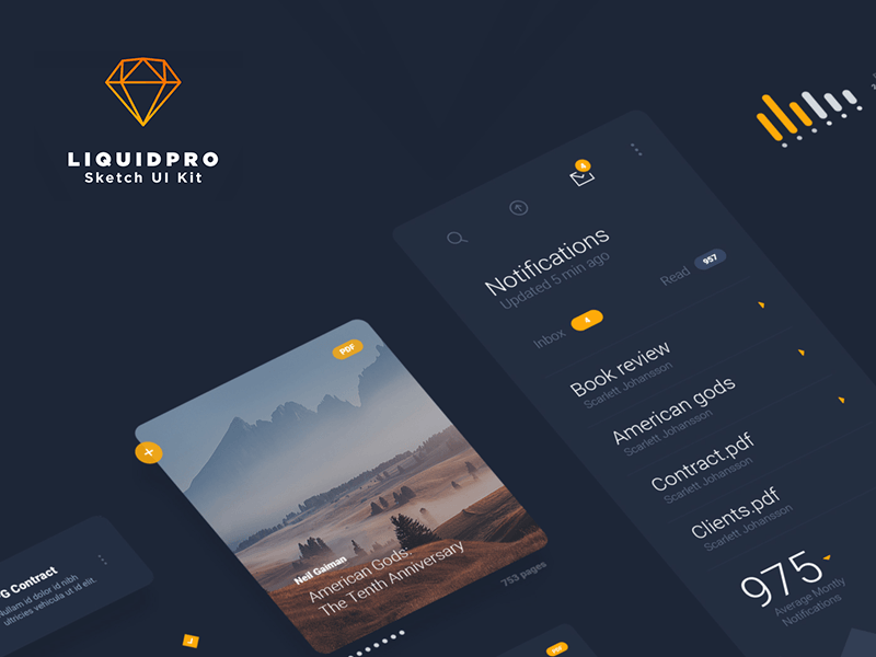 800x600 Liquidpro Sketch Ui Kit Freebie - Liquid Sketch