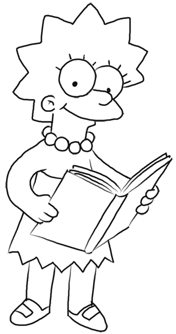 350x663 How To Draw Lisa Simpson From The Simpsons Step By Step Drawing - Lisa Simpson Sketch