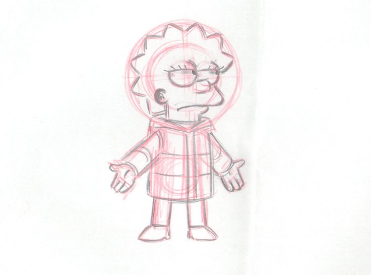 736x545 The Simpsons Lisa Simpson Original Animation Cel Drawing Fox 2 By - Lisa Simpson Sketch