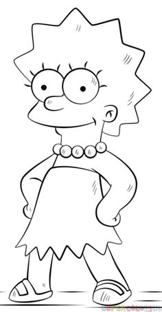 236x453 How To Draw Bart Simpson Draw Central Drawings - Lisa Simpson Sketch