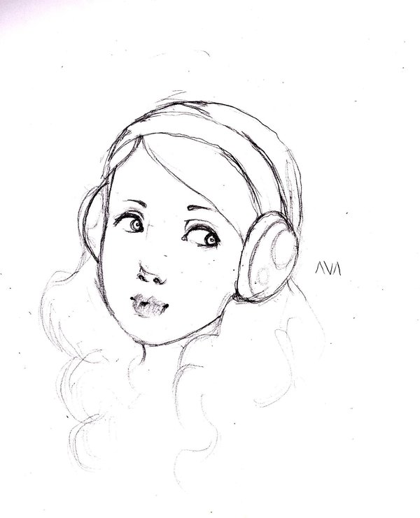 600x741 Lime Listening Sketch By Crayonrabbit - Listening Sketch