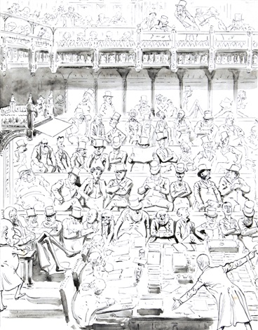 368x470 Rough Sketch Of The Opposition Listening To Mr Balfour Punch - Listening Sketch