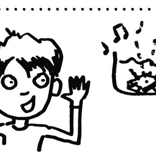 320x320 Sketch Of Someone, Who Is Listening To Laser Music Download - Listening Sketch