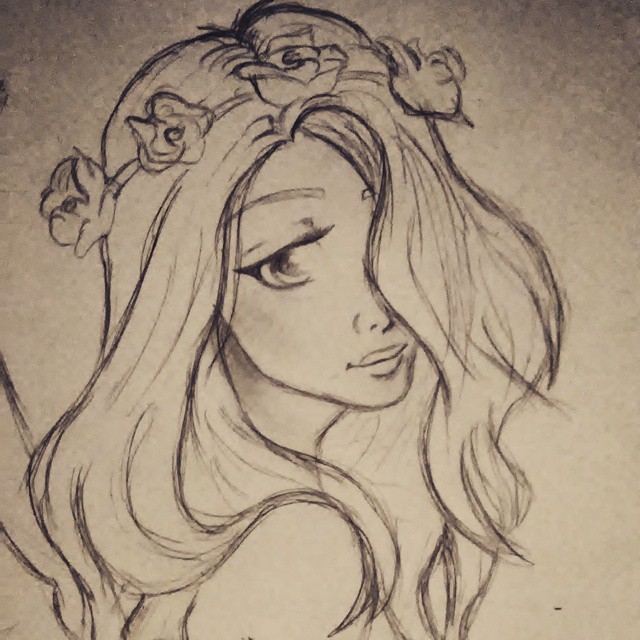 640x640 Drawn Little Girl Face - Little Girl Face Sketch