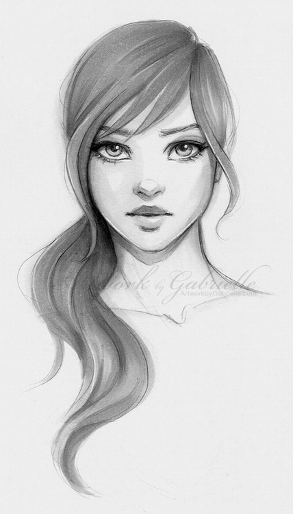 Little Girl Face Sketch at PaintingValley.com | Explore collection of ...