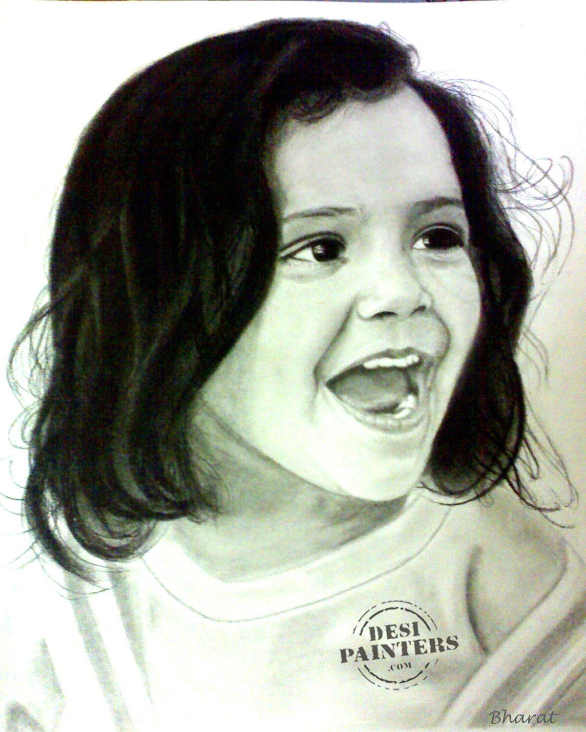 1200x1498 Portrait Paintings - Little Girl Face Sketch