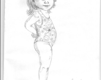 340x270 Little Girl Sketch Etsy - Little Girl Sketch