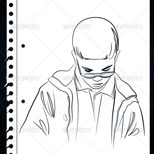 590x590 Little Kid Drawing By Seyyah54 Graphicriver - Little Kid Sketch