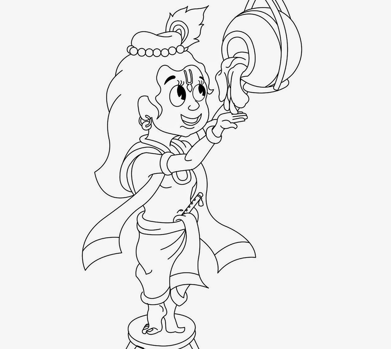 1259x1123 Little Krishna For Kid Coloring Drawing Free Wallpaper Anggela - Little Kid Sketch