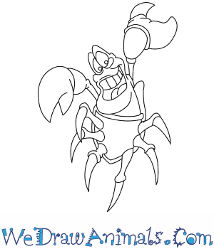 300x350 How To Draw Sebastian From The Little Mermaid - Little Mermaid Sketch
