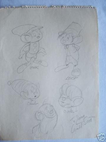 360x480 Walt Scott The Little People Original Pencil Sketch - Little People Sketch