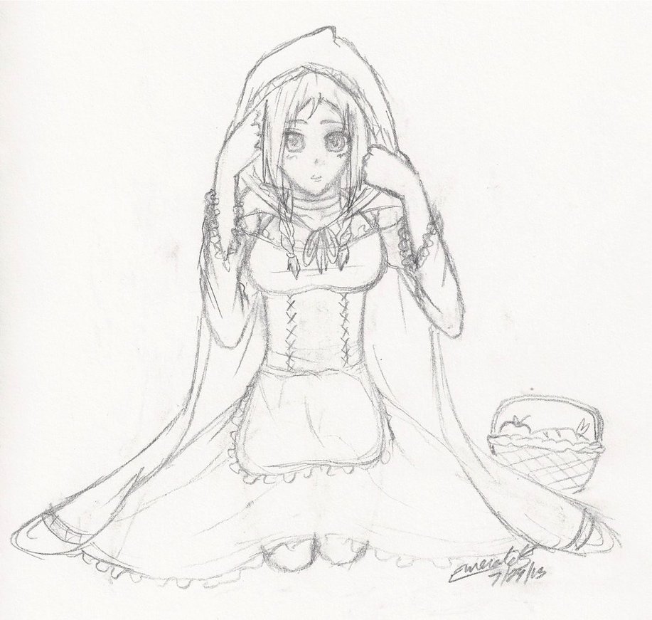 917x871 Little Red Riding Hood (Original) By Vivalallama - Little Red Riding Hood Sketch