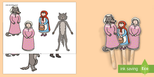 630x315 Little Red Riding Hood Stick Puppets - Little Red Riding Hood Sketch