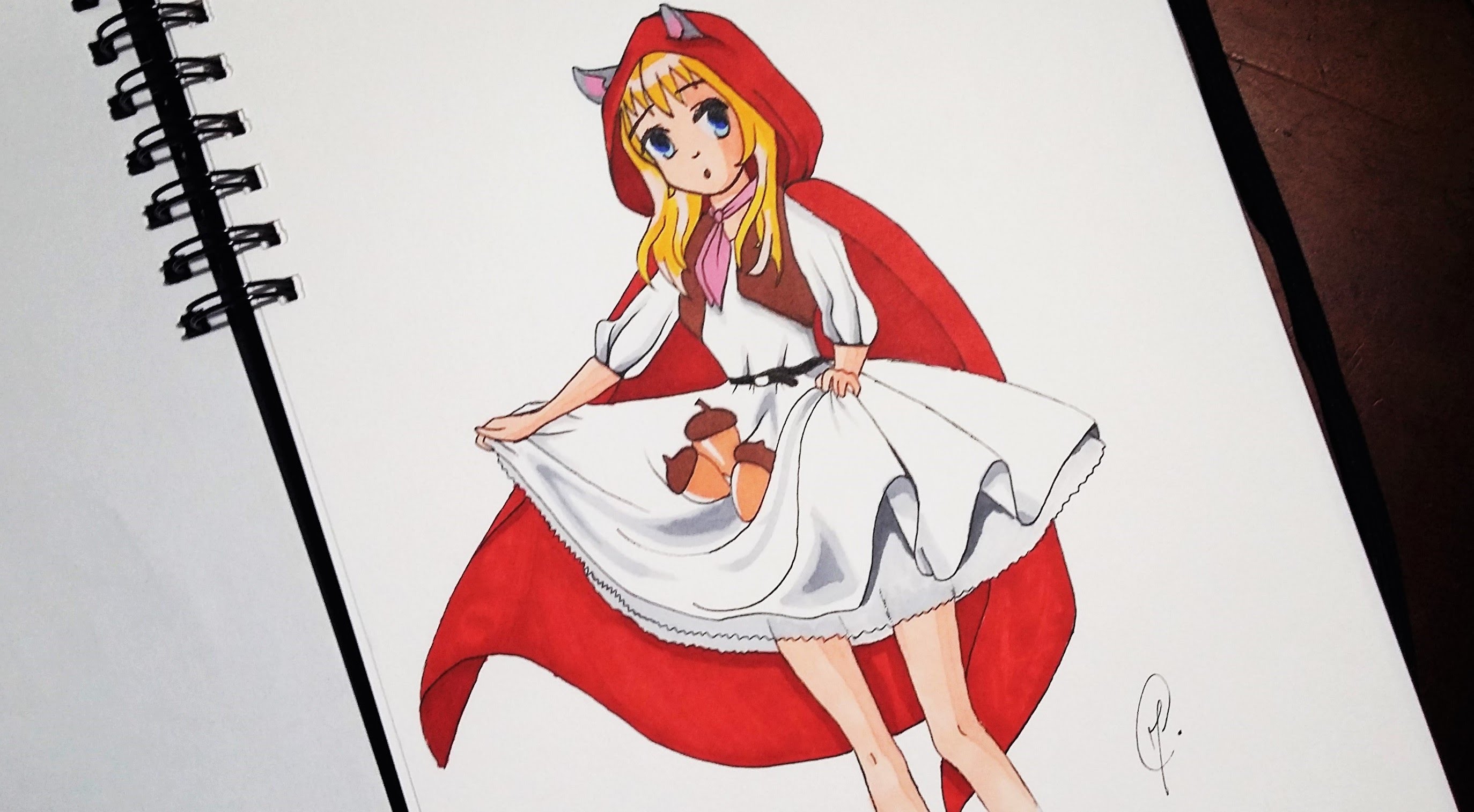 2748x1514 Manga Drawing And Coloring - Little Red Riding Hood Sketch