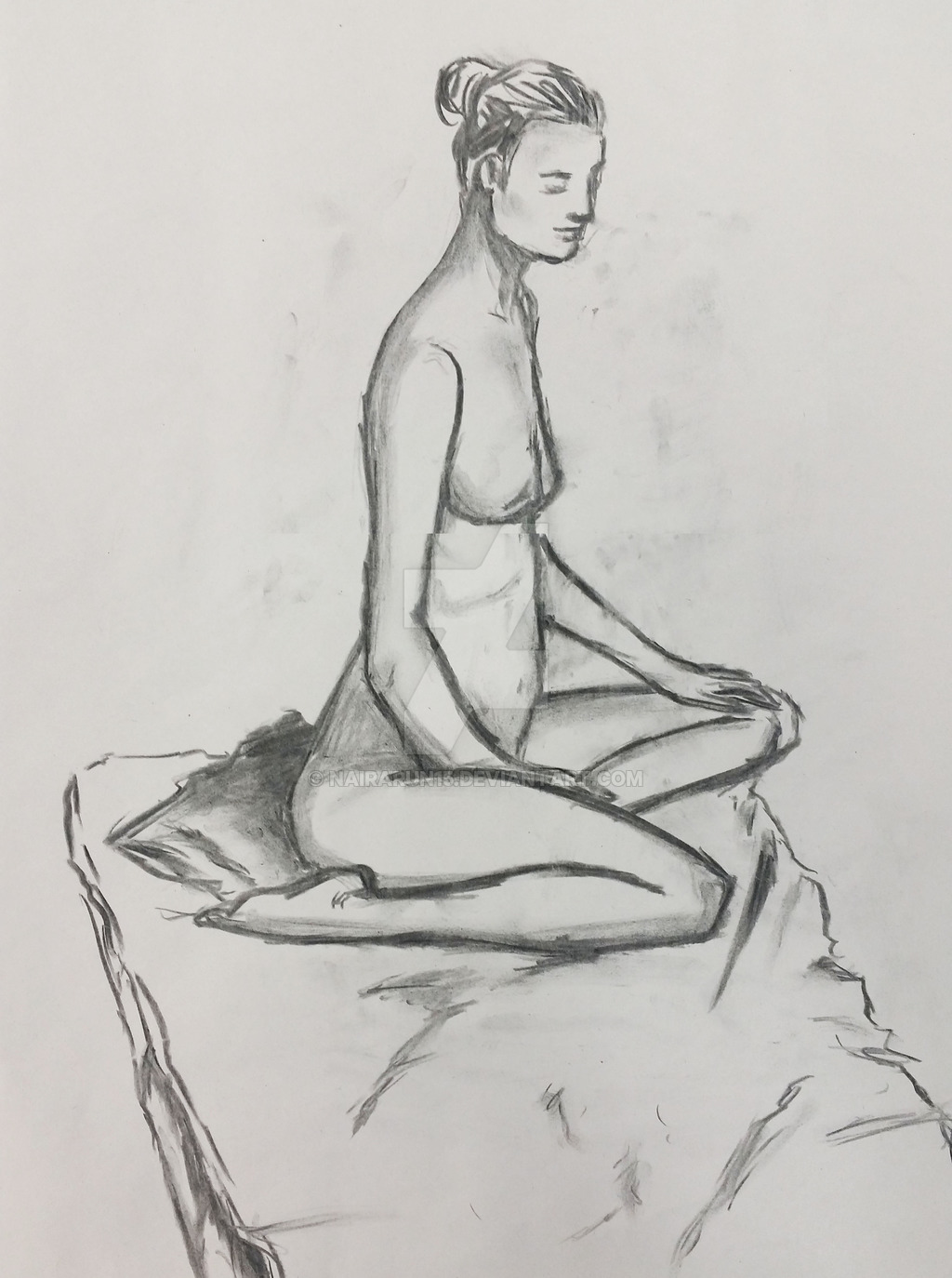 1024x1374 Traditional Sketch Live Sketching With Charcoal 2 By Nairarun15 - Live Sketch