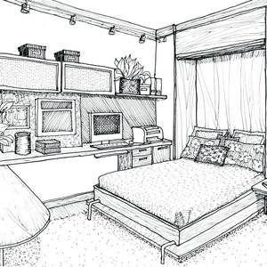 300x300 Drawing Living Room Couch Interior Design Services House Sketch - Living Room Sketch