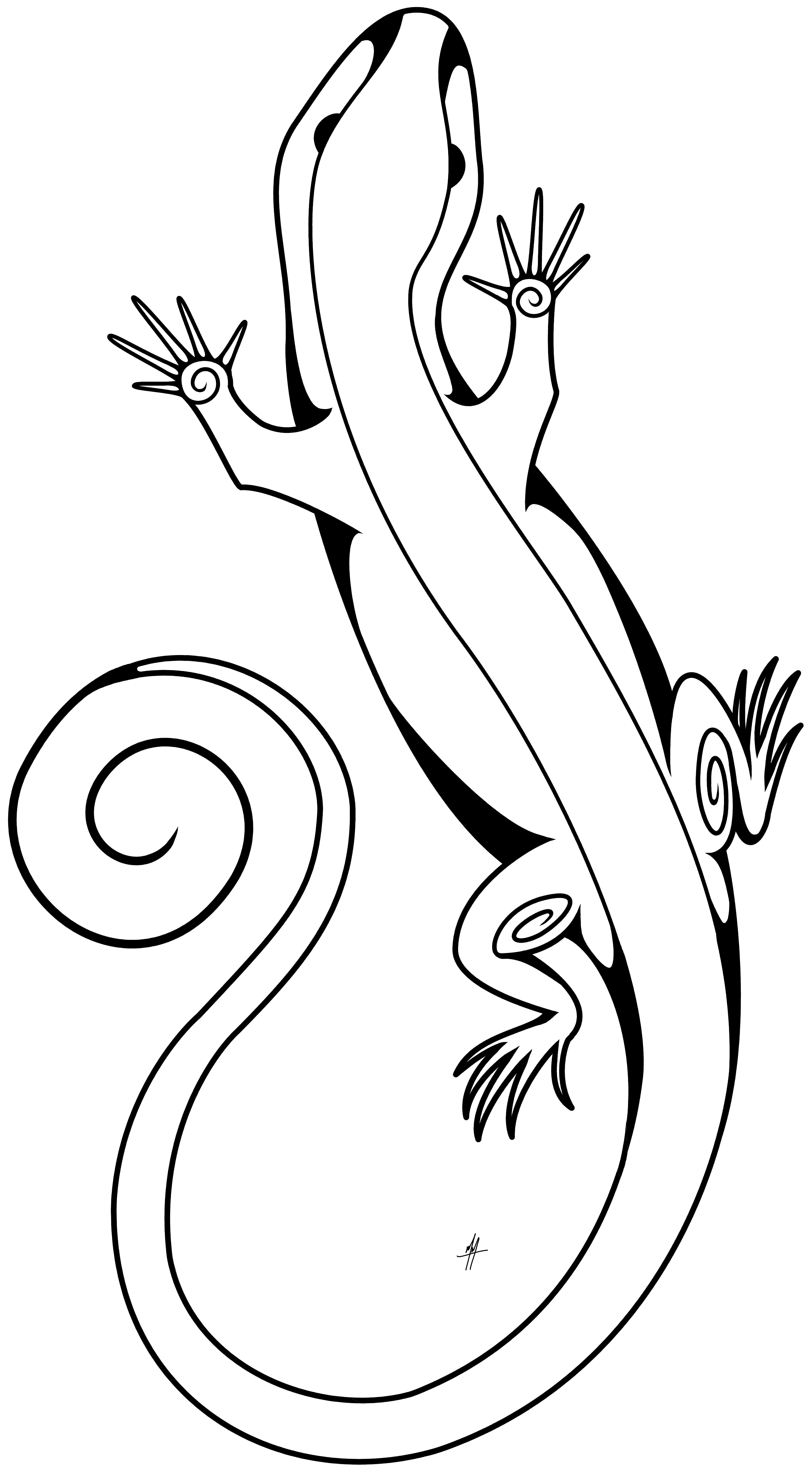 2749x5000 Swirly Lizard Masonillustration - Lizard Sketch