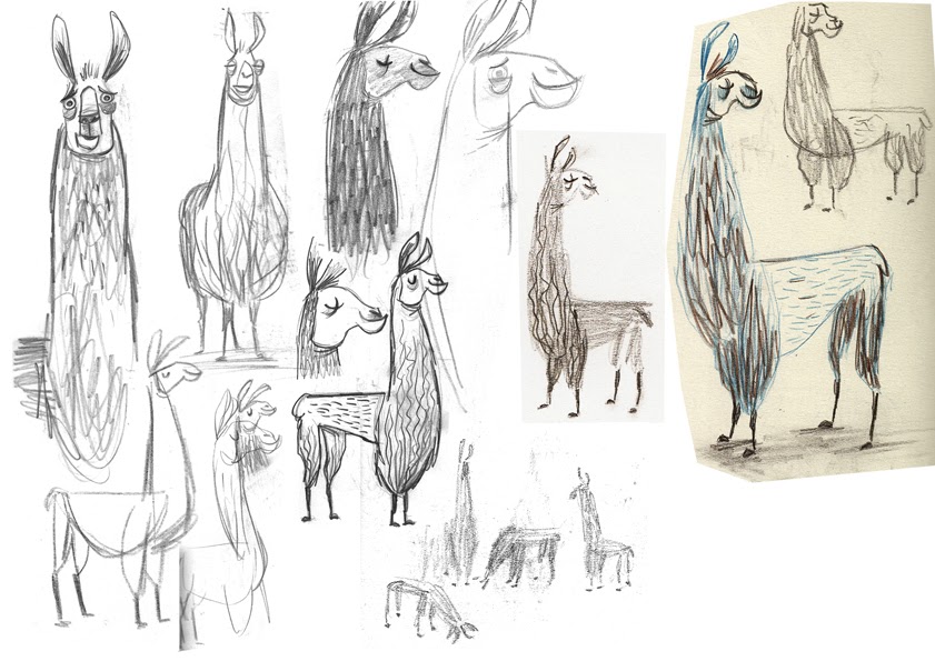 841x595 Matt Dawson Llama Panorama Over On A Little Bit Bunny - Llama Sketch