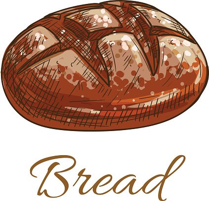 423x408 Bread Loaf Sketch Icon For Bakery Shop Premium Clipart - Loaf Of Bread Sketch