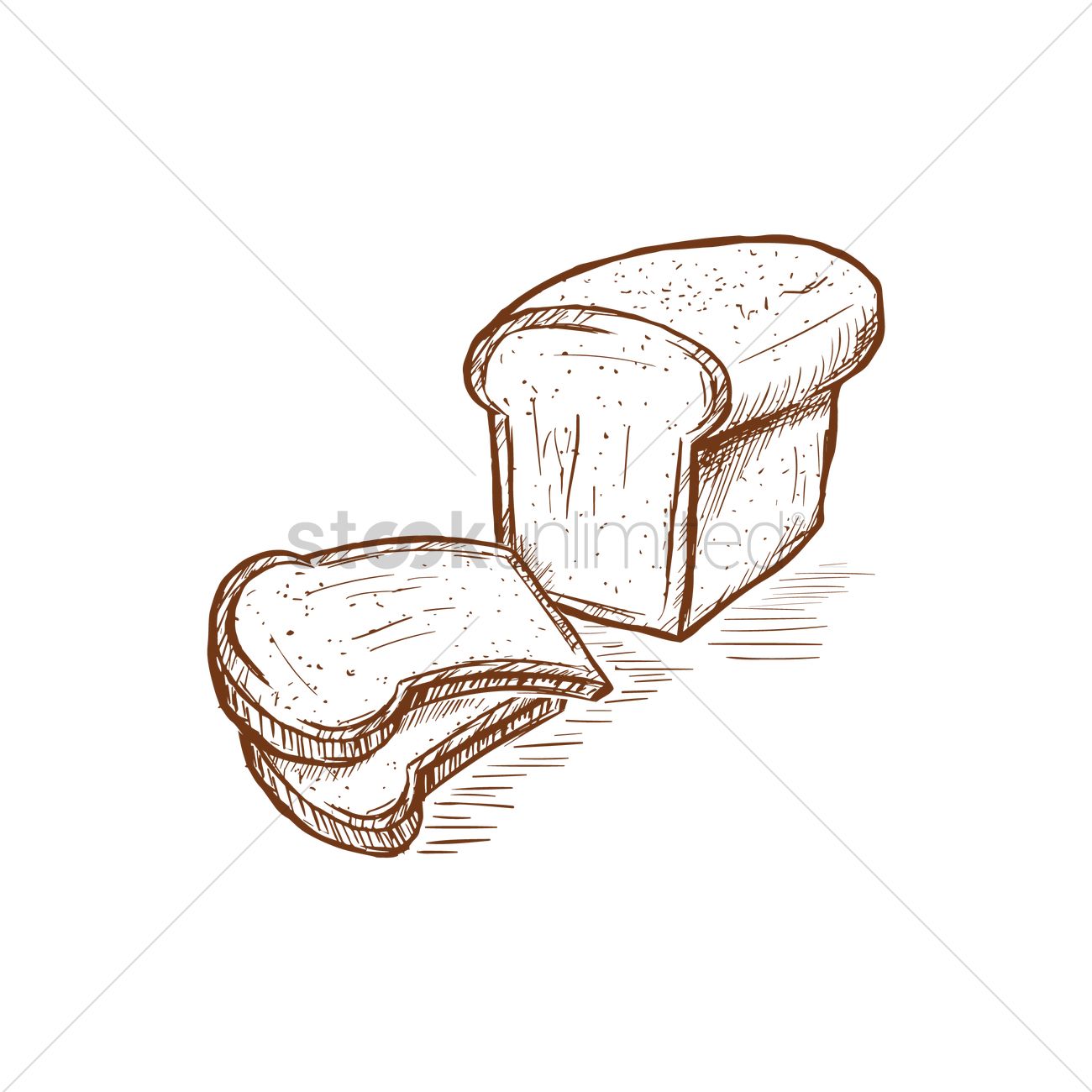 1300x1300 Bread Loaf And Slices Vector Image - Loaf Of Bread Sketch
