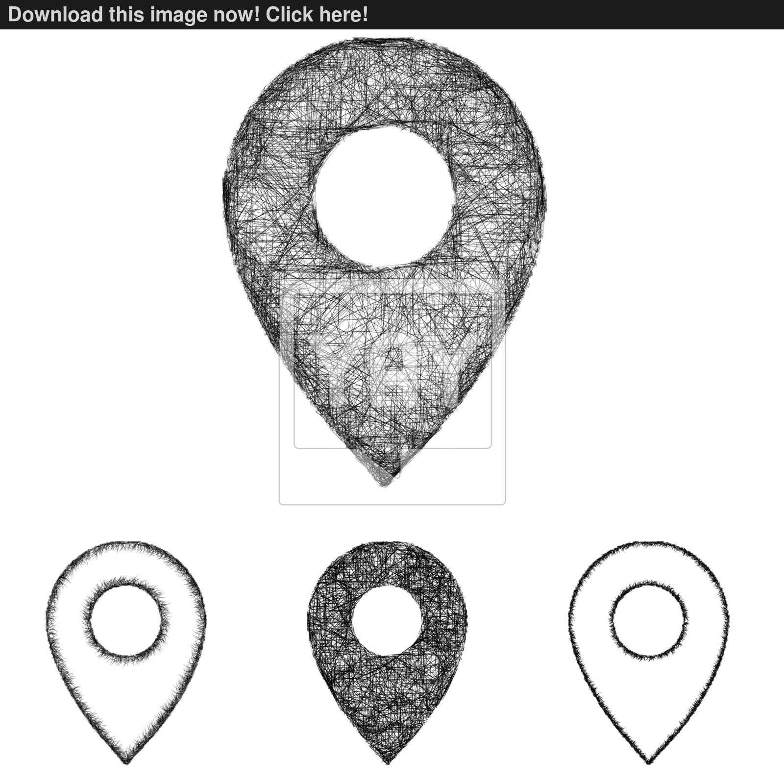 1600x1600 Location, Pin Icon Set - Location Sketch