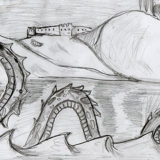 320x320 Loch Ness Monster In The Great Glen In The Scottish. Image By - Loch Ness Monster Sketch