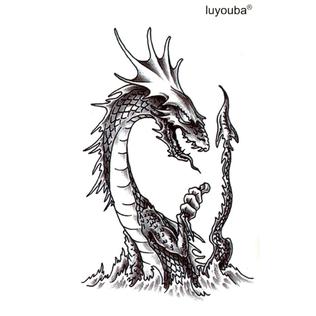 640x640 Loch Ness Monster Waterproof Temporary Tattoos Men Harajuku Flash - Loch Ness Monster Sketch