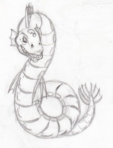 383x500 Drawn Monster Sketch - Loch Ness Monster Sketch