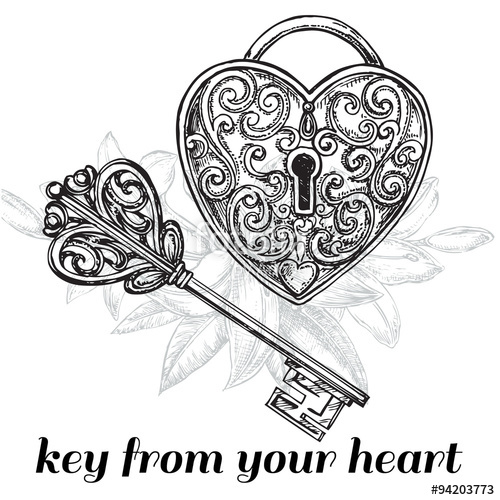 500x500 Hand Drawn Sketch Illustration Key And Lock Stock Image And - Lock And Key Sketch